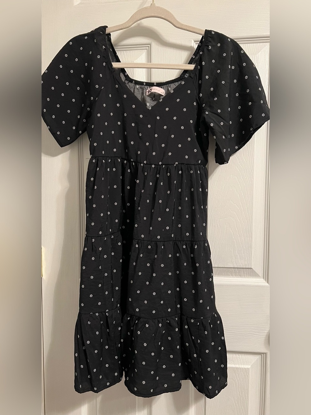SO Black Floral Tiered Dress